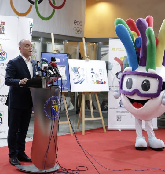 Postage stamps 'EYOF 2019 Sarajevo & East Sarajevo' presented