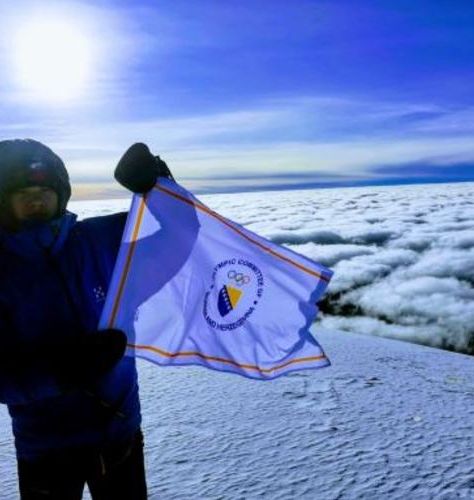 The OC BIH flag on the highest peak in Africa